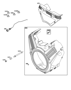Blower Housing Group Diagram and Parts List for 542477-0008-J1 400000 - 699999 Briggs and Stratton Engine